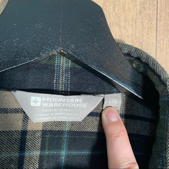 Men’s Large Mountain Warehouse Green Flannel Shirt - Picture 3 of 7